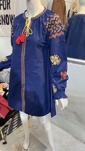 Chemises pour femmes vintage Popeline Blusas Fashion Blouses brodées à col en V avec manches longues Skinny Casual pour le printemps/été/hiver - Product Image 3