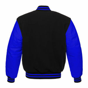 แจ็คเก็ตวาร์ซิตี้แบบ Letterman ทำจากขนสัตว์แท้ 100% สำหรับผู้ชาย ปักลายเชนิลล์ แจ็คเก็ตเบสบอลทรงบอมเบอร์ กันลม มีกระดุม - Product Image 6