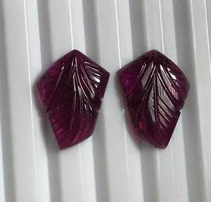 พลอยทัวร์มาลีนสีชมพูธรรมชาติแกะสลักด้วยมือ ขนาด 17x12.50 มม. - Product Image 3