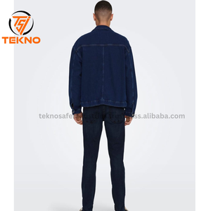 Nueva llegada de moda Streetwear chaqueta de mezclilla para los hombres de alta calidad de diseño personalizado de los hombres rasgados botón frontal Denim Jeans Chaquetas - Product Image 6