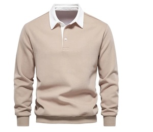 เสื้อโปโลแขนยาวลายพื้นสำหรับผู้ชายงานตามสั่ง - Product Image 1