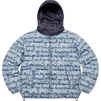 Prêt à expédier coupe ample partout dip dye dégradé imprimé hommes hiver chaud doudoune