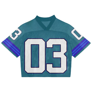 High quality customize Retro Gym Sports T-shirt Sublimation Loose Mesh <b>Cropped</b> T-shirts Soccer Boxy Football Jersey for <b>Men</b> - Product Image 4