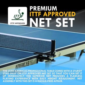 Table de tennis de table Stag Iconic Americas Pro, taille standard, professionnelle, en MDF, certifiée ITTF, mobile, pliable, intérieur/extérieur, moderne - Product Image 5