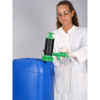Bomba con mango ergonómico para líquidos ácidos y químicos, fácil de operar, equipo de transporte de productos químicos Burkle GmbH