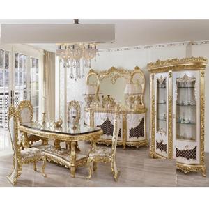 Majestic Look, muebles de comedor de 6 plazas, comedor de madera tallado a mano, juego de mesa de comedor de lujo europeo para comedor - Product Image 1