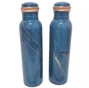 99.9% Cobre puro 500ml Hecho a mano Ecológico Metal Reutilizable Botella de agua Tapa Resistente a la corrosión BP Free Health Indian - Product Image 2