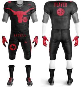 ชุดเครื่องแบบฟุตบอลอเมริกันผ้าโพลีเอสเตอร์ชุดเสื้อแขนสั้นระบายอากาศได้ดี100% 2024ออกแบบได้ตามต้องการ - Product Image 5