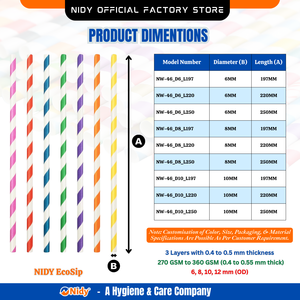Pailles en papier biodégradables Nidy, qualité alimentaire supérieure, pailles écologiques pour une expérience de boisson sûre, compostable et durable. - Product Image 2