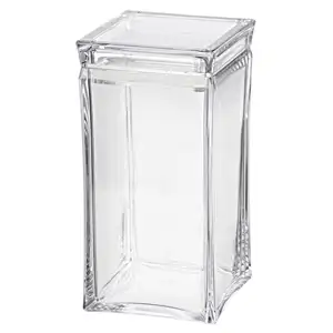 Clear Square Acrylic Canisters Simple Jar Prism 408