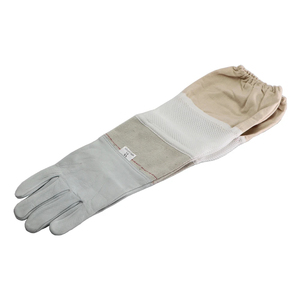 Gants de protection en toile avec fermeture élastique blanche naturelle Gants de culture d'abeilles en maille de polyester pour la sécurité - Product Image 2