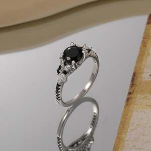 Bague de fiançailles Jeulia Vintage Midnight Black Butterfly Diamond en argent sterling - Product Image 5
