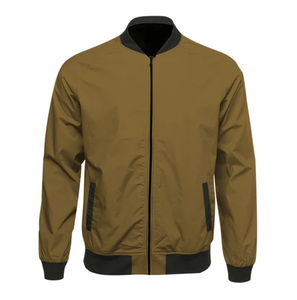 Blouson d'aviateur respirant de couleur unie avec fermeture éclair pour hommes vêtements d'hiver blouson d'aviateur de tissu personnalisé de nouveau style - Product Image 1
