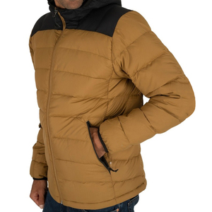 Custom Men's Casual Style Hooded Stand Collar Zipper Puffer Jacket Thick <b>Bubble</b> <b>Coat</b> Winter Season Letter Pattern Canvas Fabric - Product Image 5