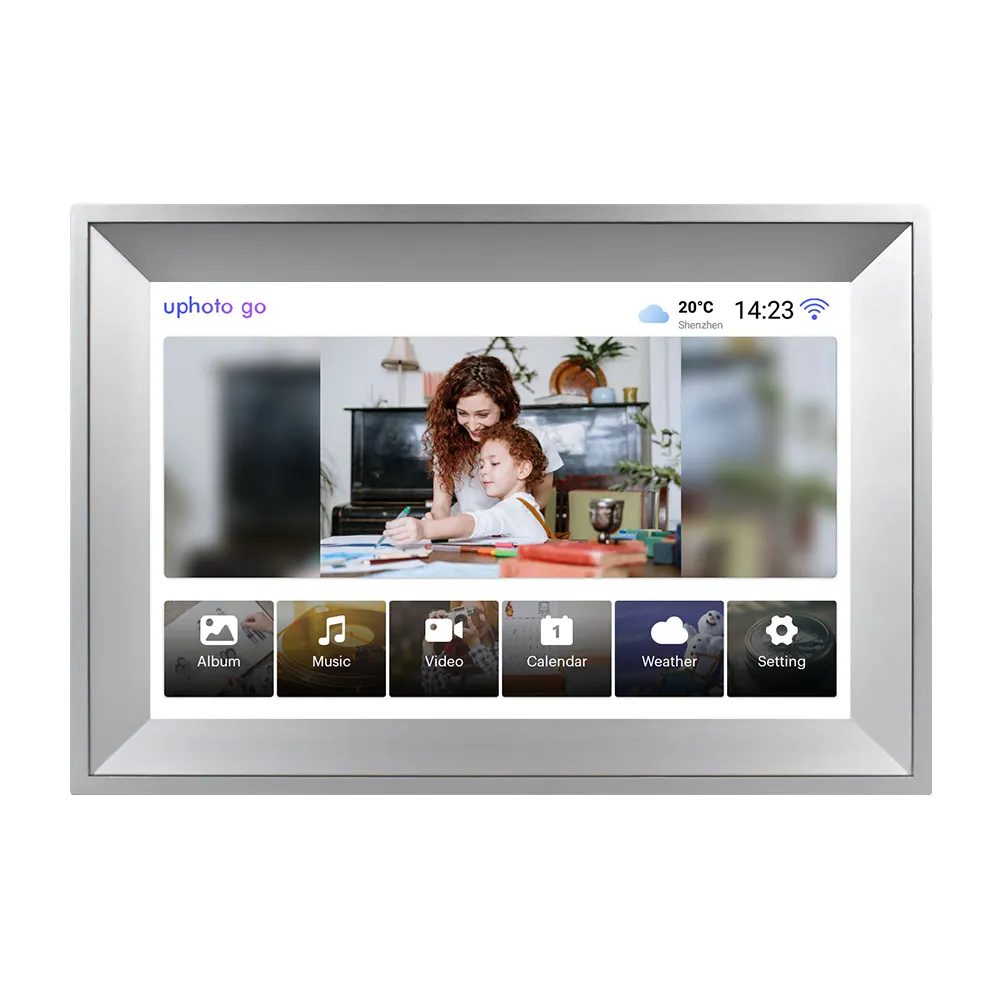 Android 10 Digital Photo Frame WiFi 10 Inch Clock G-sensor IPS display photo frame
