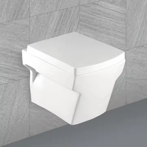 Toilette murale WC de style moderne toilette murale bon marché avec housse de siège à fermeture lente placard à eau blanche en céramique - Product Image 3