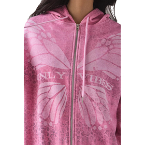 Sweat à capuche personnalisé pour femme, léger, à fermeture éclair sur le devant, logo, 100% coton, écologique, séchage rapide, poches, manches longues - Product Image 4