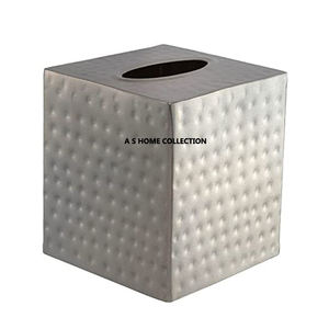 Meilleure boîte à mouchoirs en aluminium avec motif de fleurs blanches et dorées, organisateur de table, décoration de salle à manger pour les hôtels - Product Image 3