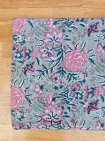 Tissu en Coton Pur Premium Imprimé à la Main avec Motifs Floraux Roses Vibrants, Écologique et Séchage Rapide, Idéal pour Chemises de Garçons et Utilisation en Auvent