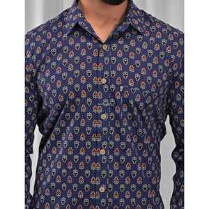 Chemise décontractée pour homme à imprimé floral en coton, manches longues et col montant, 100 % popeline et tissu Oxford respirant, ODM OEM - Product Image 2