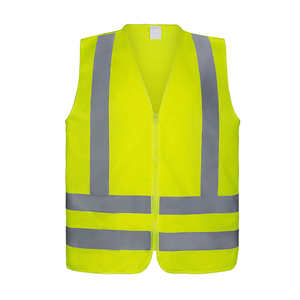 Customizable High Visibility <b>Reflective</b> Safety Vest with Zipper Closure and Personalized Logo - Product Image 2