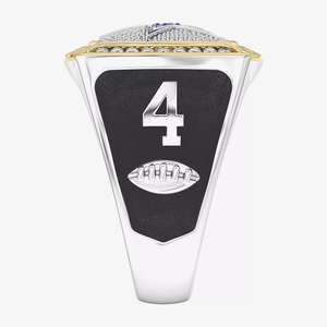 แหวนแชมป์ดัลลัส คาวบอยส์ ของแดค เพรสคอตต์ ทำจากโลหะผสม ปรับแต่งได้เต็มที่ สำหรับผู้ชาย สองสี แบบคลาสสิก ระดับโรงเรียนมัธยมและมหาวิทยาลัย - Product Image 4