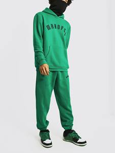 Ensemble de survêtement personnalisé 100 % coton pour homme, grande taille, écologique, durable, respirant, avec épaules tombantes et broderie 3D, poids lourd - Product Image 3