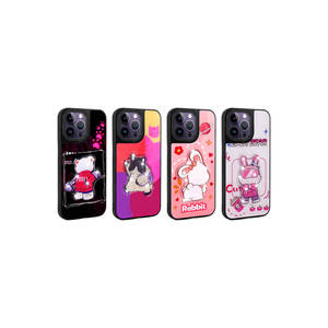 Coque en silicone Netzy Iconic Figure pour iPhone 14 Pro, motif violet lumineux en relief, protection tendance - Product Image 3