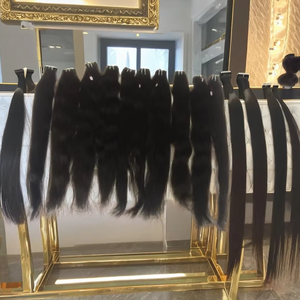 Vendeur de cheveux humains vierges de vison indien non transformés, Extension de cheveux humains Remy, Paquets de cheveux bruts vierges wefted en gros - Product Image 1