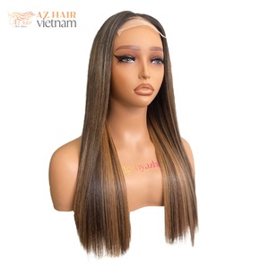 Perruque en cheveux vierges de donneur unique, soigneusement sélectionnés, lisses comme des baguettes, cheveux humains avec dentelle suisse HD, dentelle transparente, fermeture en dentelle Kim K - Product Image 3