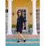 Vintage Zen Shirt <b>Dress</b>-Knee-Length Empire Waist Chiffon Solid Modest Party Style - Product Image 6