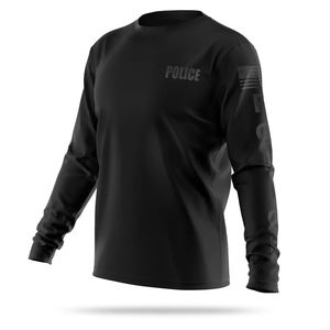 Camisetas de hombre lisas negras que absorben la humedad, camisetas de manga larga con logotipo de diseño personalizado para hombre - Product Image 4