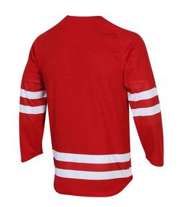 Jersey de Hockey sobre Hielo Personalizado al por Mayor, Rojo y Blanco, Impresión por Sublimación, Cosido, 100% Poliéster, Secado Rápido, Transpirable - Product Image 6