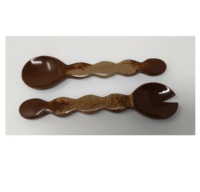 Juego de Cucharas para Servir Ensalada de Resina, Ecológicas, Aptas para Lavavajillas, Color Personalizado, Diseño Moderno, Utensilios de Cocina, Hechas en India, 11 Pulgadas