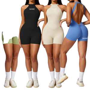 Traje Deportivo Personalizado de una Pieza, Conjuntos de Entrenamiento de Secado Rápido, Transpirable, de Spandex y Nailon, Traje Deportivo sin Costuras para Yoga - Product Image 4