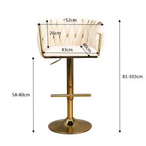 Contemporary High <b>Bar</b> <b>Stool</b> with Thick Yarn Weaving and <b>Adjustable</b> Height Iron Base (GAK-058) - Product Image 6