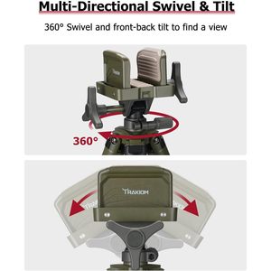 Trakiom Camo <b>Tripod</b> Stand 60 Inches Aluminum Lightweight With Clamp Head Bubble Level For Hunting Shooting - Product Image 2