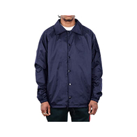 Veste coupe-vent bleu marine pour homme, coupe classique, col rabattu, fermeture boutonnée, style décontracté, vestes pour homme