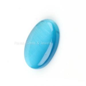 Vente de noël naturel bleu oeil de chat forme ovale Cabochon 20x30mm pierre précieuse pour la fabrication de bijoux pendentif en argent Sterling 925 - Product Image 6