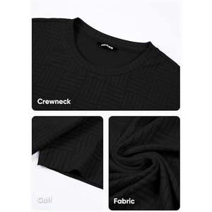 T-shirt en tricot pour homme, décontracté, extensible, uni, col rond, manches courtes, respirant, à séchage rapide - Product Image 4