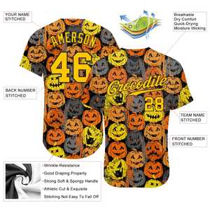 Authentic Adult <b>Halloween</b> Pumpkins 3D Pattern Printed Baseball Jersey High Quality Sportswear for Unisex Available Online - Product Image 3