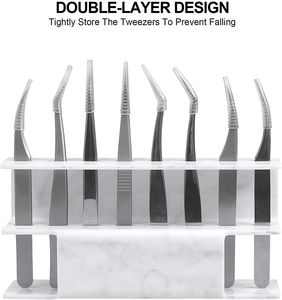 Pinzas Profesionales para Extensión de Pestañas Kaamir Instruments, de Acero Inoxidable, Antimagnéticas, con Punta Lisa, Herramienta de Belleza con Logotipo Personalizado - Product Image 4