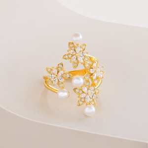 Anillo de Número Moderno y Elegante Chapado en Oro Rosa y Rodio con Incrustaciones de Circonitas, Plata 92.5, para Bodas y Eventos Especiales - Product Image 2