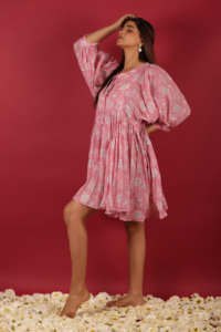 Tendance confortable imprimé naturel personnalisé col en V Maxi robes pour les femmes portant des articles décontractés à manches courtes/manches longues - Product Image 4