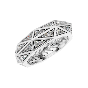 925เงิน VVS D Moissanite PRONG หมั้นหมายครบรอบปีที่หรูหรารูปทรงเรขาคณิตออกแบบแหวนโรเดียมชุบ - Product Image 1