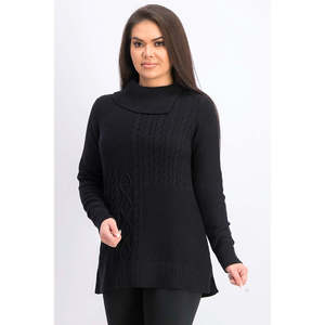 Maglione Invernale Asimmetrico da Donna Charter Club, Patchwork Nero, Taglia Grande - Product Image 1