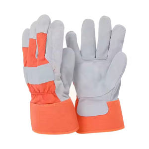 Guantes de soldadura Mig Tig de cuero de grano genuino, puño de cuero dividido, equipo de seguridad de uso diario transpirable para trabajo de soldadura contra incendios - Product Image 4