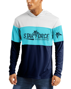 Chemise de pêche respirant coupe-vent solide Polyester matériel taille été hommes UPF 50 + Protection solaire sweat à capuche à manches longues Jersey - Product Image 2