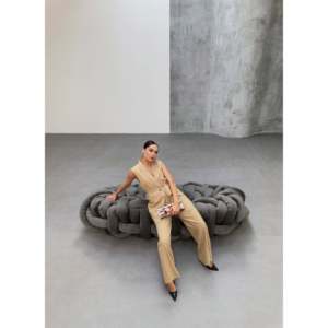 Ensemble deux pièces veste et pantalon - Biscuit - Couleur Biscuit - Product Image 1