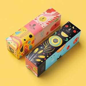 Caja de ventana de diseño personalizado Premium amarillo naranja vibrante para café vitamina aperitivos fruta seca Chocolate embalaje servicios de impresión - Product Image 5